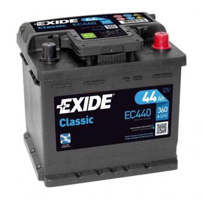 Exide Classic EC440 akkumulátor, 12V 44Ah 360A J+ EU, magas